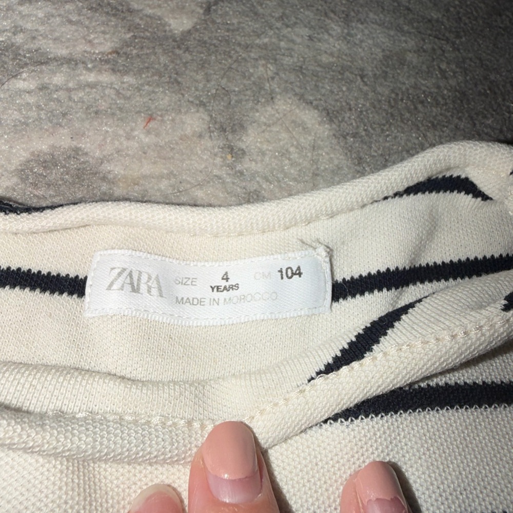 Girls Zara Striped Black and White Top and Pants Set - Picture 2 of 5
